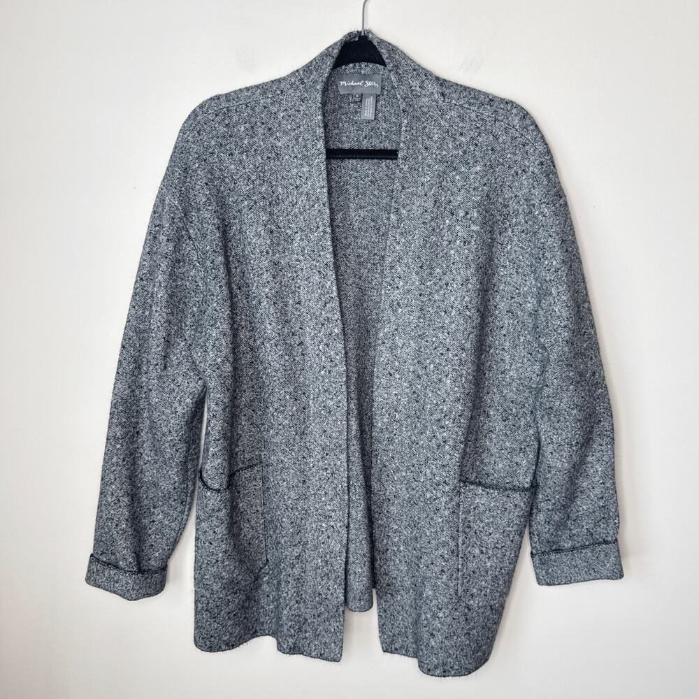 Michael Stars Heather Gray‎ Magdalena Shawl Collar Cozy Nubby Sweater Medium